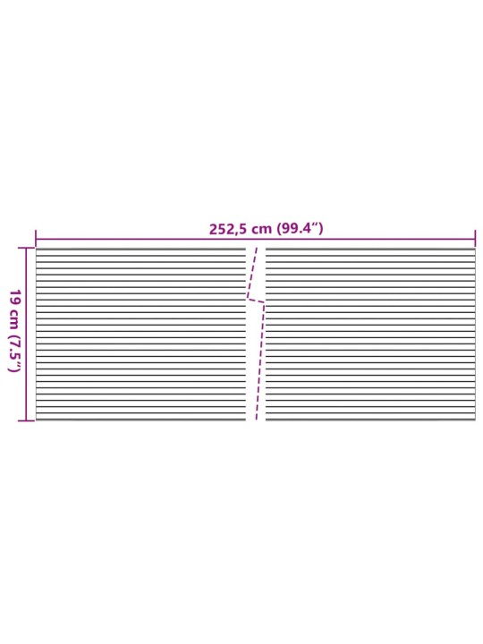 Aia privaatsuskate 10 tk, helehall, 252,5 x 19 cm, pvc