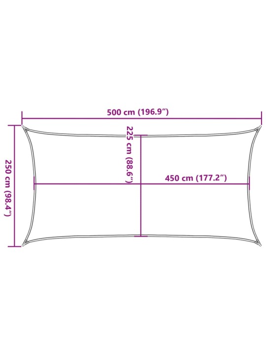 PÄIKESEPURI 160 G/M² RISTKÜLIK, HELEHALL, 2,5X5 M, HDPE