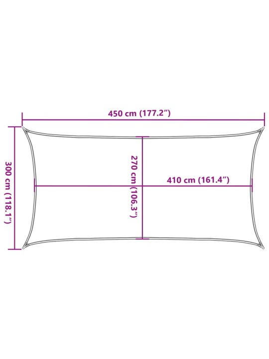 PÄIKESEPURI 160 G/M² RISTKÜLIK, HELEHALL, 3X4,5 M, HDPE