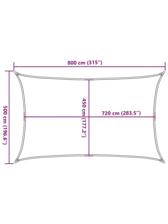 PÄIKESEPURI 160 G/M² RISTKÜLIK, HELEHALL, 5X8 M, HDPE