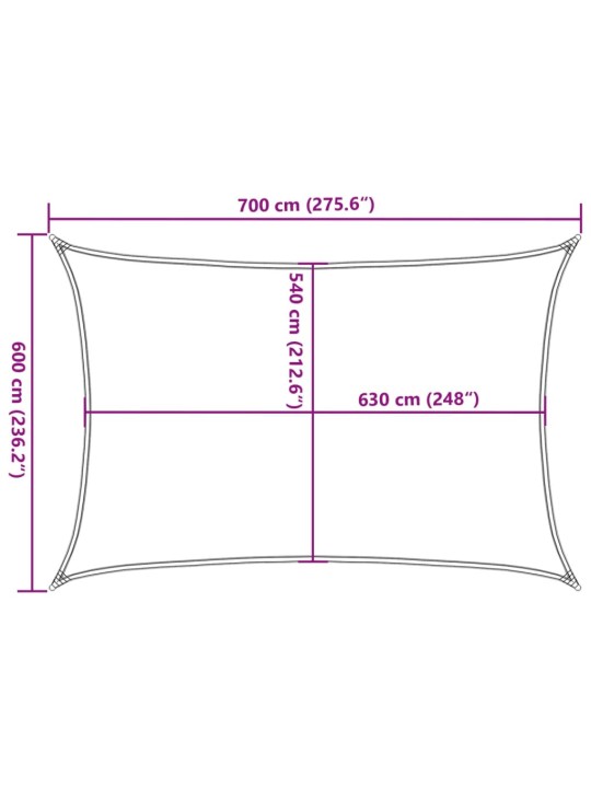 PÄIKESEPURI 160 G/M² RISTKÜLIK, HELEHALL, 6X7 M, HDPE