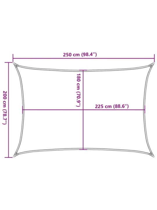 PÄIKESEPURI 160 G/M² RISTKÜLIK, LIIV 2X2,5 M HDPE