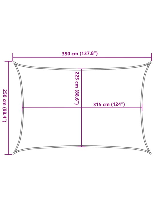 PÄIKESEPURI 160 G/M² RISTKÜLIK, LIIV 2,5X3,5 M HDPE