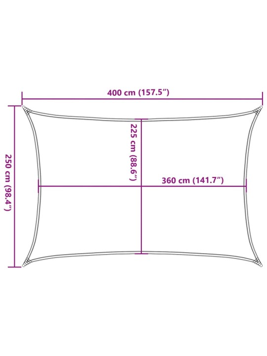 Päikesepuri 160 g/m² ristkülik, liiv 2,5x4 m hdpe