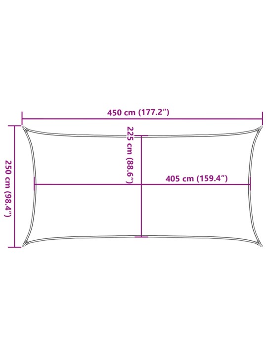 PÄIKESEPURI 160 G/M² RISTKÜLIK, LIIV 2,5X4,5 M HDPE