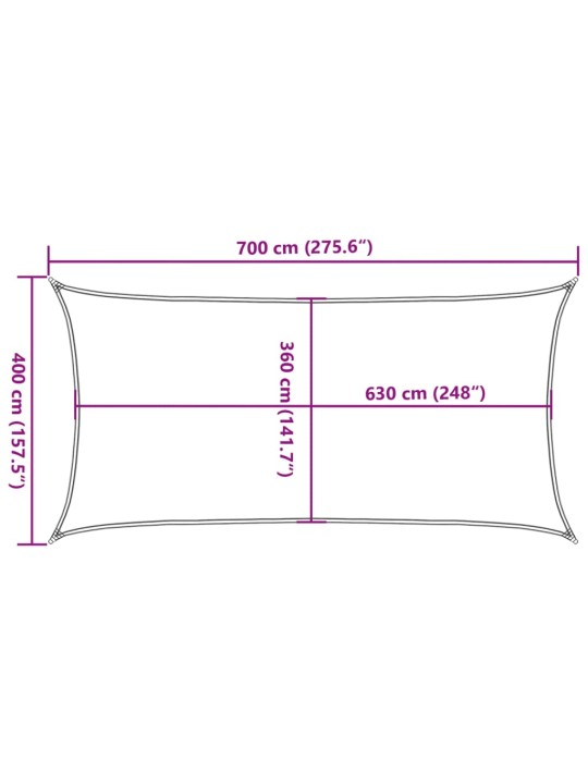 PÄIKESEPURI 160 G/M² RISTKÜLIK, LIIV 4X7 M HDPE