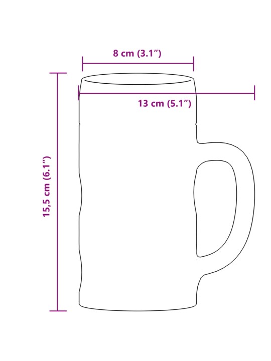 Sangaga õllekruus 6 tk, 500 ml