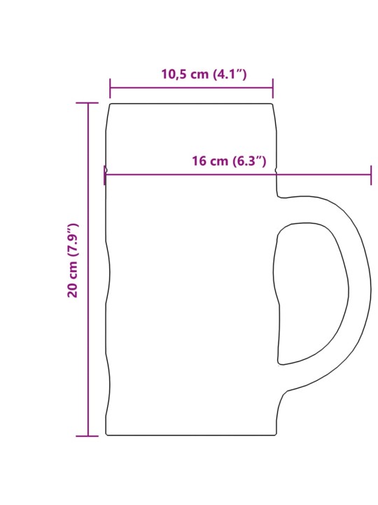 Sangaga õllekruus 6 tk, 1000 ml