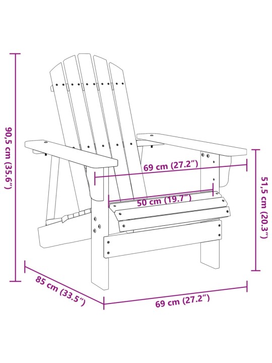 Adirondack tool, valge, 69 x 85 x 90,5 cm, nulupuit