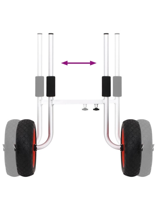 Kajaki vedamise rattad, lahtivõetav, 100 kg, alumiinium