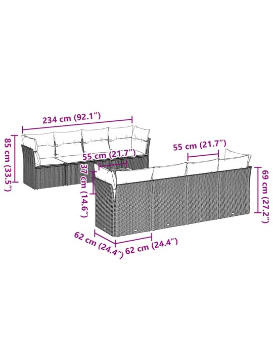9-OSALINE AIADIIVANI KOMPLEKT PATJADEGA, HALL, POLÜROTANG
