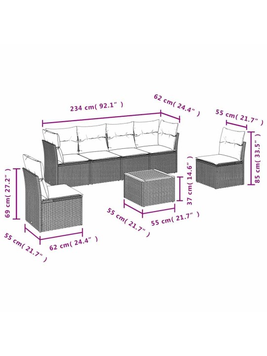 7-OSALINE AIADIIVANI KOMPLEKT PATJADEGA, HALL, POLÜROTANG