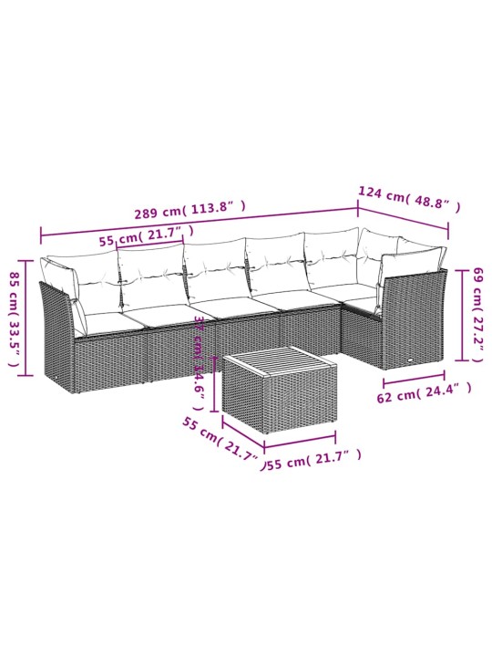 7-OSALINE AIADIIVANI KOMPLEKT PATJADEGA, HALL, POLÜROTANG