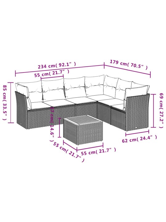 7-OSALINE AIADIIVANI KOMPLEKT PATJADEGA, HALL, POLÜROTANG