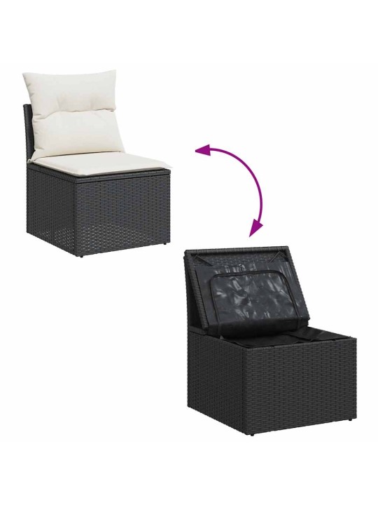 8-OSALINE AIADIIVANI KOMPLEKT PATJADEGA, MUST, POLÜROTANG