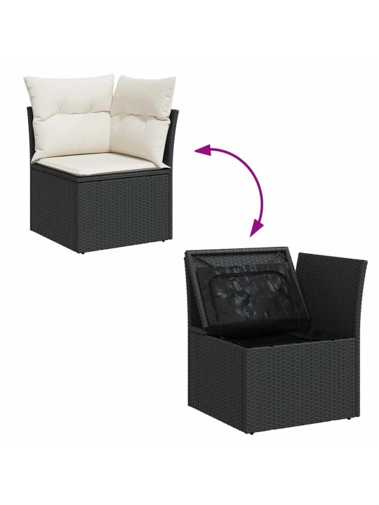 8-OSALINE AIADIIVANI KOMPLEKT PATJADEGA, MUST, POLÜROTANG