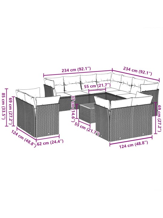12-OSALINE AIADIIVANI KOMPLEKT PATJADEGA, HALL, POLÜROTANG
