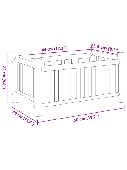 Taimekast, 50 x 30 x 25 cm, bambus