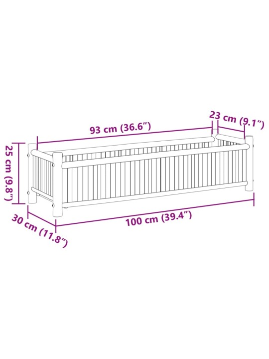 Taimekast, 100 x 30 x 25 cm, bambus