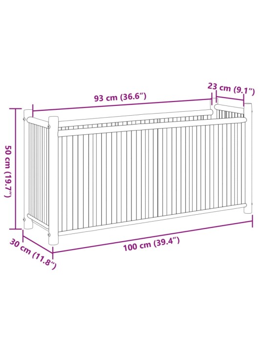 Taimekast, 100 x 30 x 50 cm, bambus