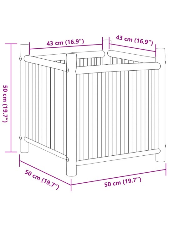 Taimekast, 50 x 50 x 50 cm, bambus