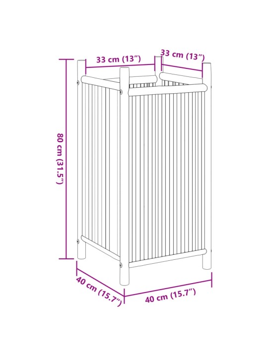 Taimekast, 40 x 40 x 80 cm, bambus