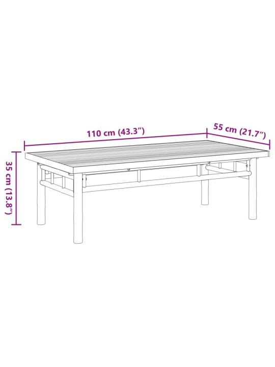 Kohvilaud, 110 x 55 x 35 cm, bambus