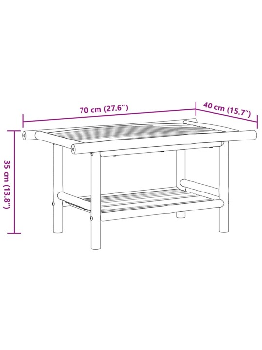 Kohvilaud, 70 x 40 x 35 cm, bambus