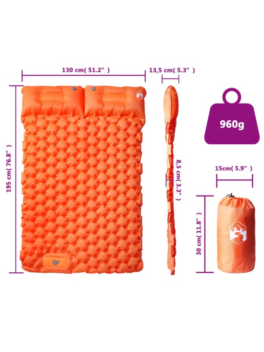 ISETÄITUV 2 INIMESE MATKAMADRATS KOOS PATJADEGA, ORANŽ