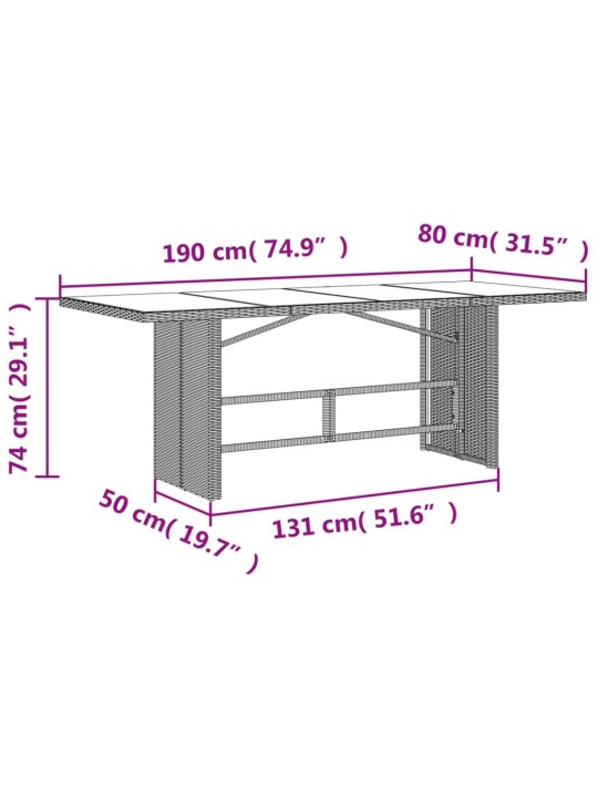 7-osaline aiamööbli komplekt patjadega, hall, polürotang