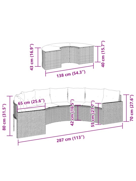 2-osaline aiadiivanite komplekt, poolümar, hall, polürotang