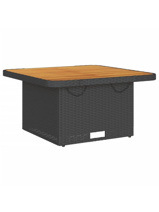 7-osaline aiamööbli komplekt patjadega, must, polürotang
