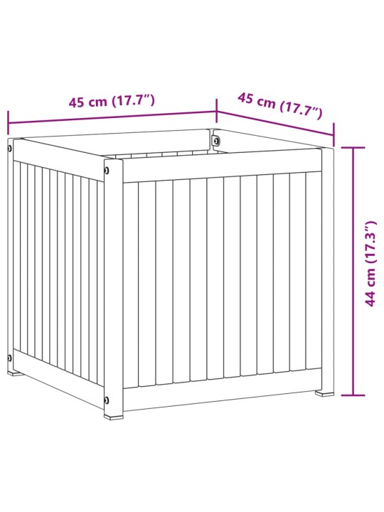 Aia taimekast, 45 x 45 x 44 cm, akaatsiapuit ja teras