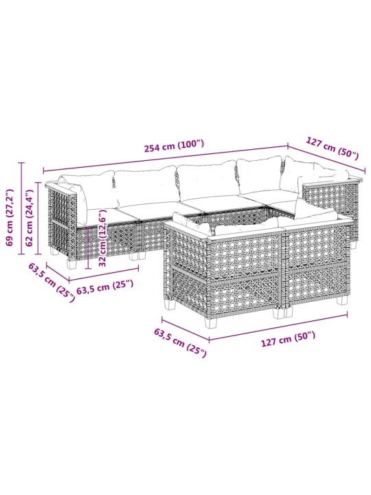 7-OSALINE AIADIIVANI KOMPLEKT PATJADEGA, BEEŽ, POLÜROTANG