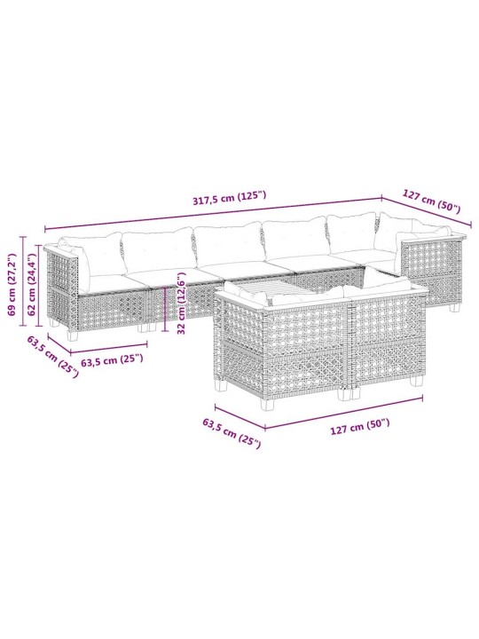 9-OSALINE AIADIIVANI KOMPLEKT PATJADEGA, BEEŽ, POLÜROTANG