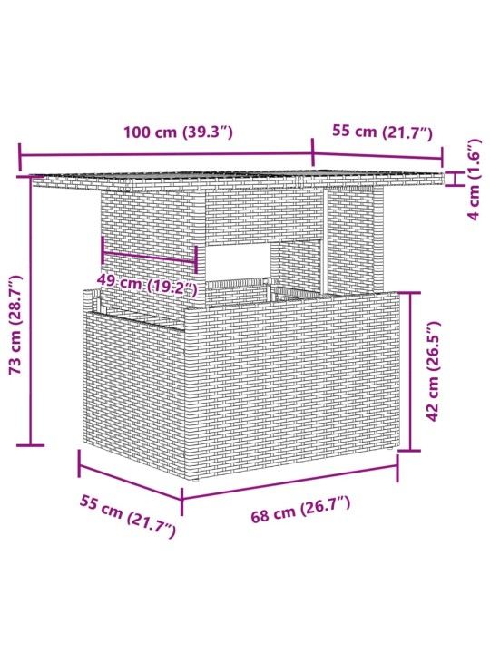 2-osaline aiamööbli komplekt patjadega, must pe-rotang/klaas