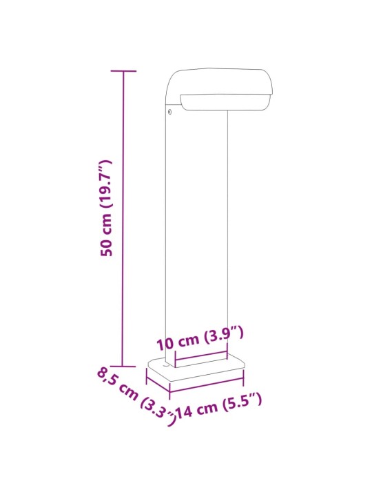 Aia põrandalambid 3 tk, must, 50 cm, alumiinium