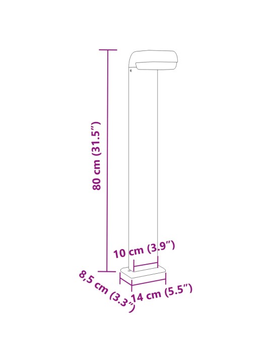 Aia põrandalambid 3 tk, must, 80 cm, alumiinium