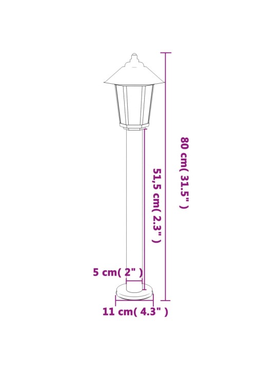 Õue lambipost, must, 80 cm, roostevaba teras