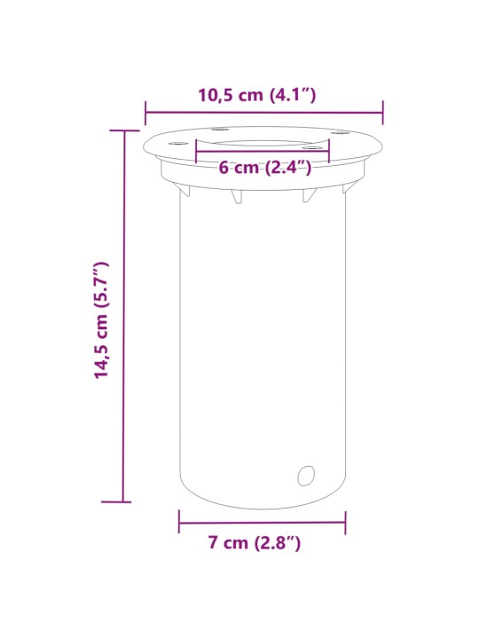 Süvistatav välivalgusti ümmargune must 10,5x10,5 cm alumiinium