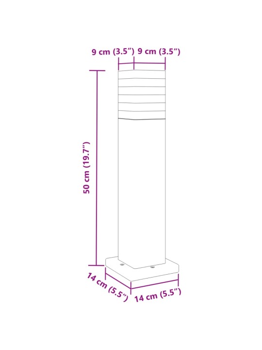 Aia lambipostid 3 tk, must, 50 cm, alumiinium