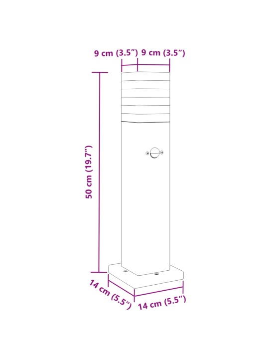 Anduriga aia lambipostid 3 tk, must, 50 cm, alumiinium