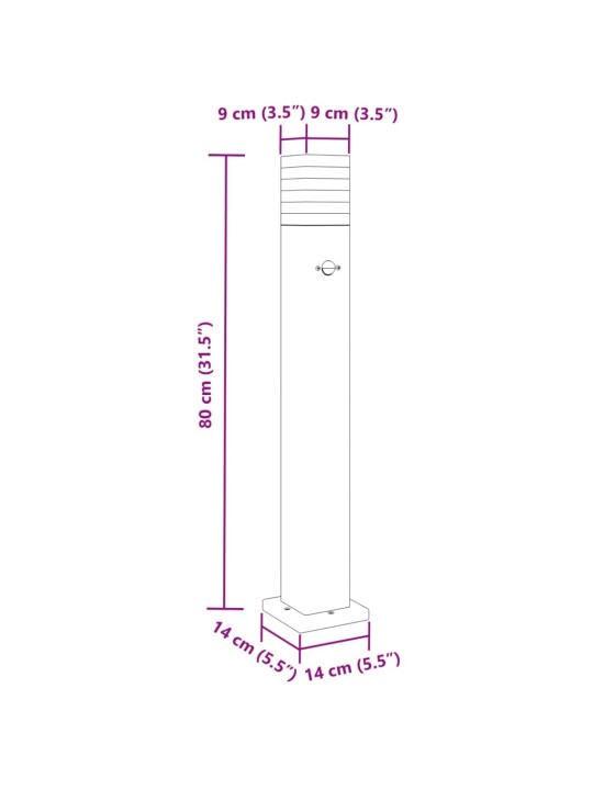 Anduriga aia lambipost, must, 80 cm, alumiinium