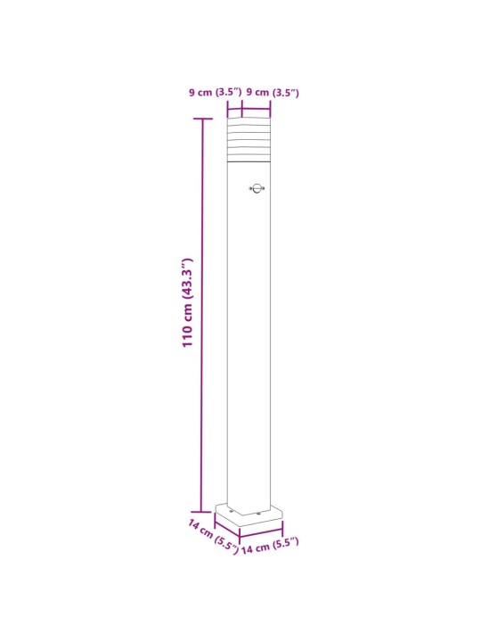 Anduriga aia lambipost, must, 110 cm, alumiinium