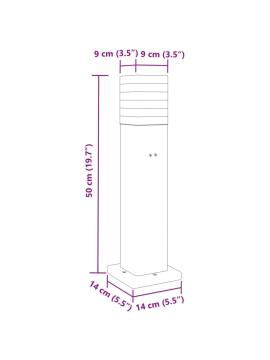 Pistikupesaga aia lambipost, must, 50 cm, alumiinium