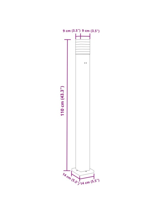 Pistikupesaga aia lambipost, must, 110 cm, alumiinium