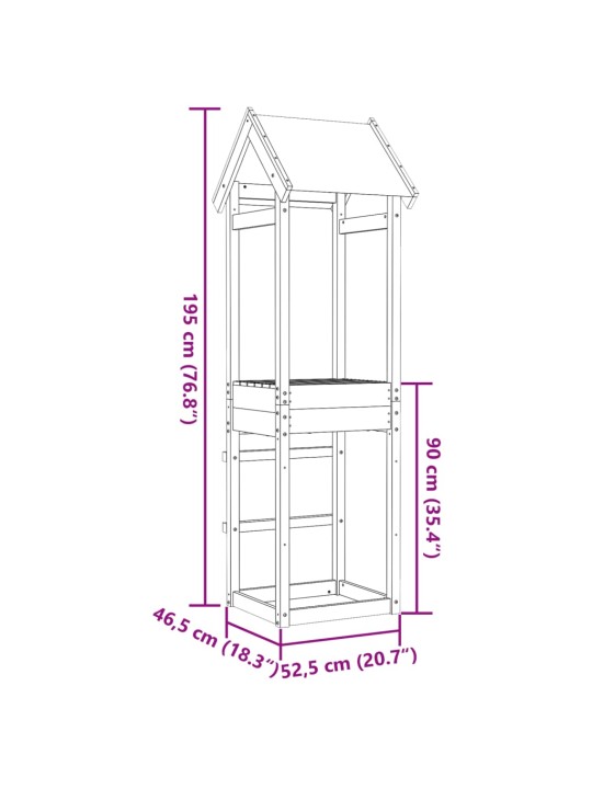 Mängutorn, 52,5 x 46,5 x 195 cm, männipuit