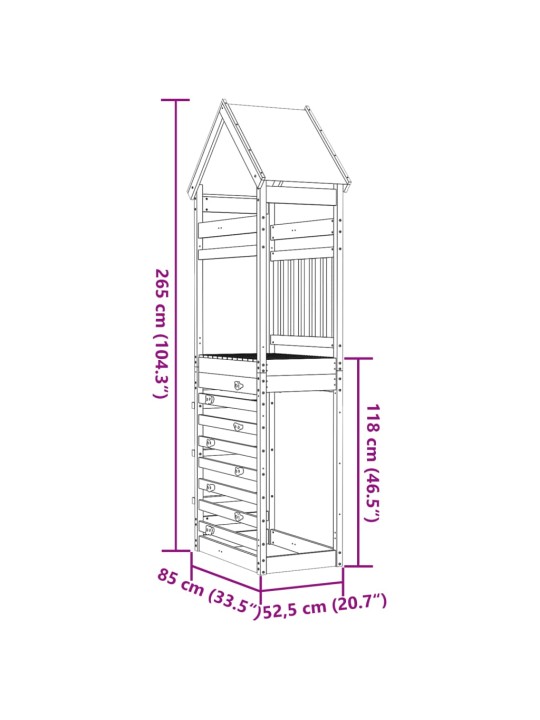 Mängutorn ronimisseinaga, 85x52,5x265 cm, männipuit