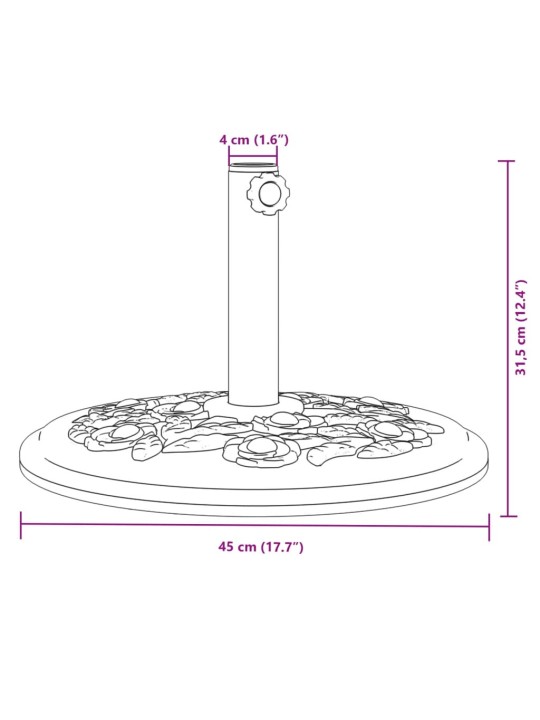 Päikesevarju alus, ø38 / 48 mm postile, 12 kg, ümmargune