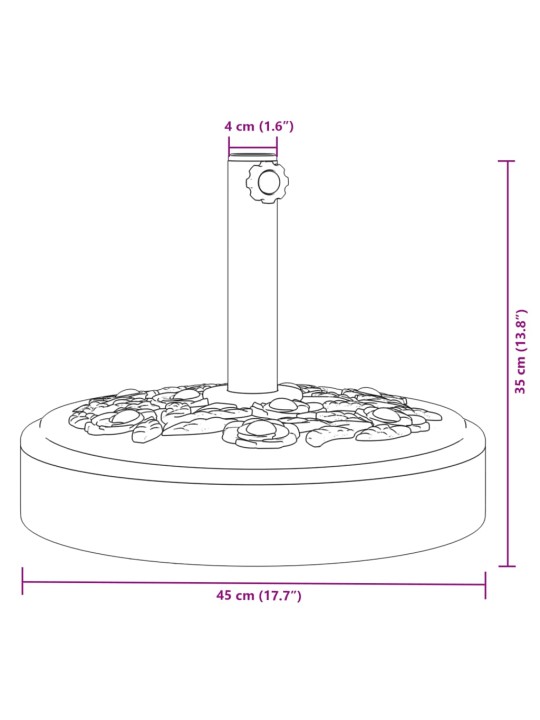 Päikesevarju alus, ø38 / 48 mm postile, 25 kg, ümmargune